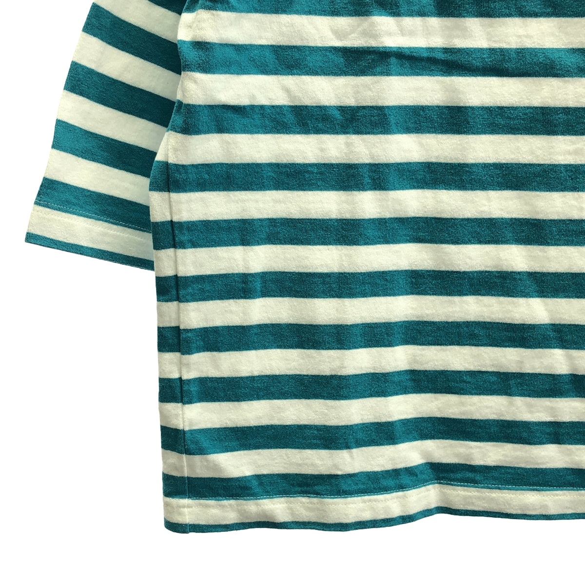 maillot / マイヨ | ドロップショルダー ボーダー 7分袖 Tシャツ | 0 | ブルー / ホワイト | レディース
