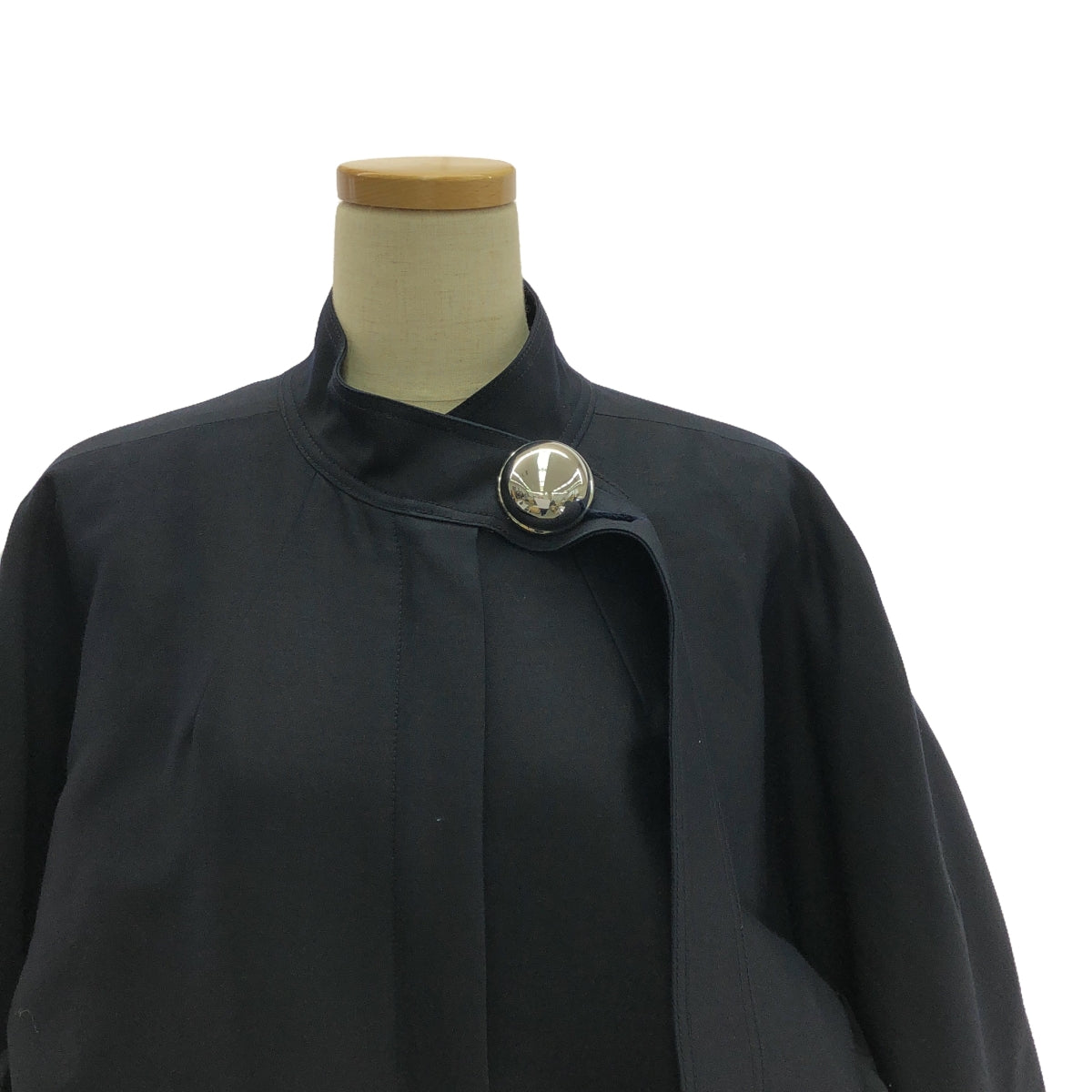 【美品】 HARUNOBUMURATA / ハルノブムラタ | IVANA - ROUND SHAPED ZIP UP WOOL BLOUSON / ジップ ロングジャケット | 38 | Navy | レディース