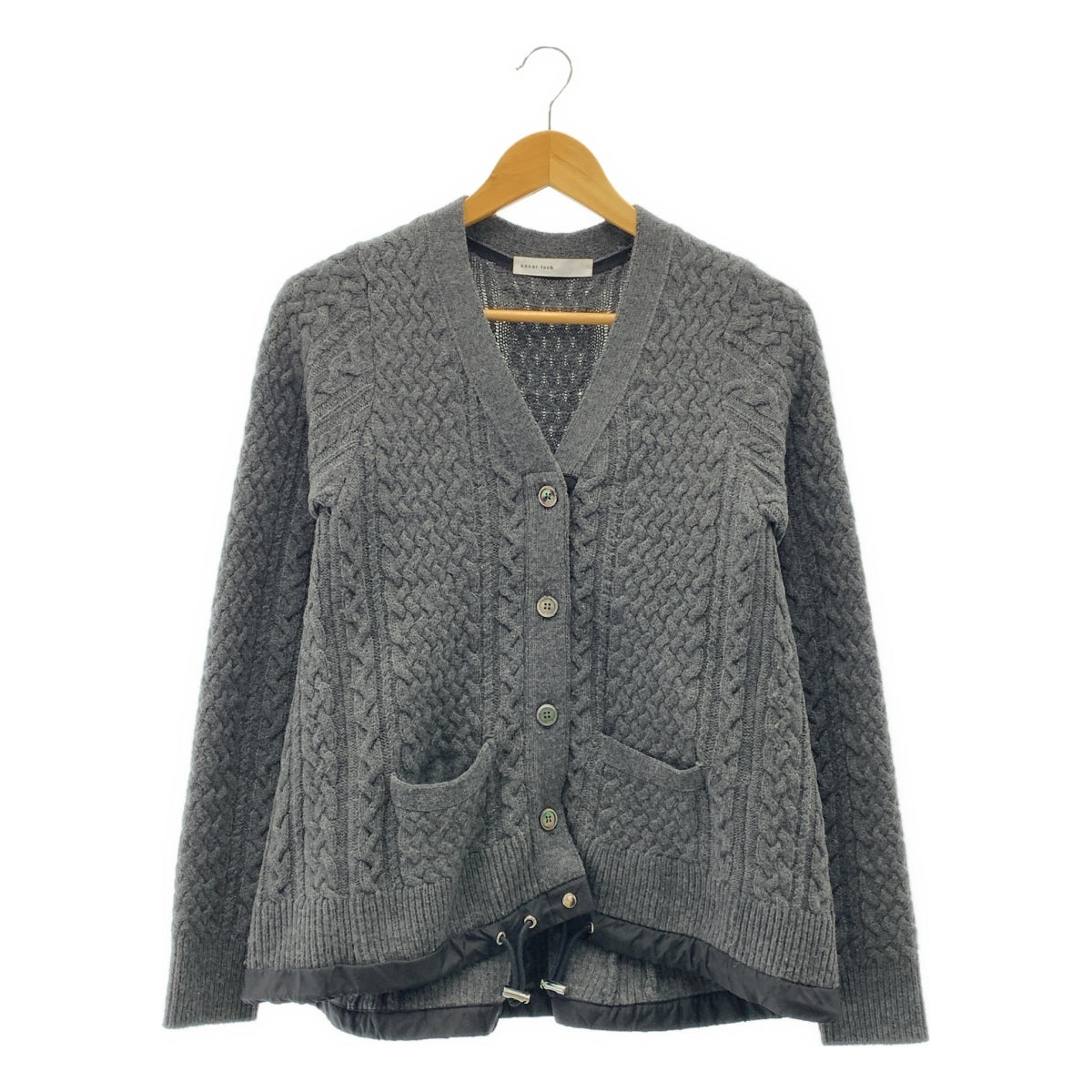 sacai luck / 사카이 락 | 드로우 코드 V 넥 케이블 카디건 | 2 | 여성