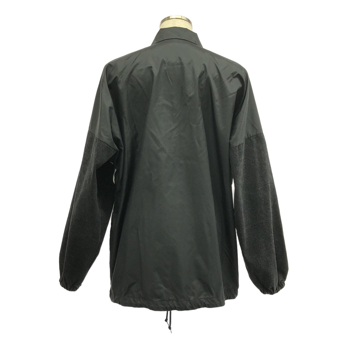 BALENCIAGA / バレンシアガ | 2021SS | Oversized Printed Denim And Shell Jacket デニム切替 ロゴ ポプリン ジャケット | 34 | ブラック / ホワイト | メンズ