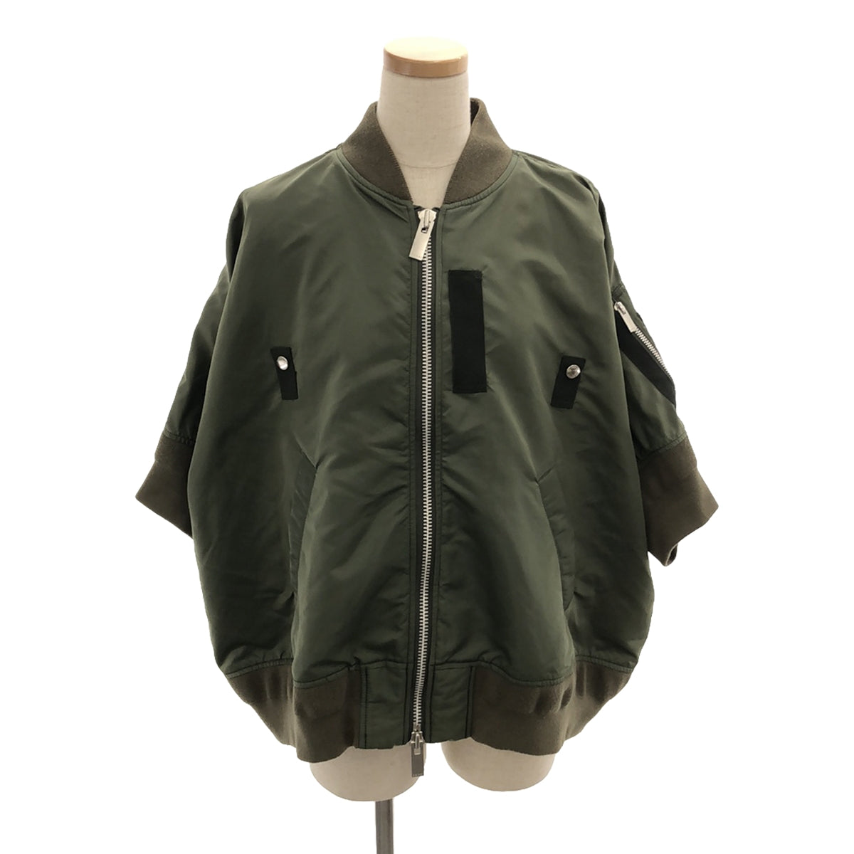 sacai / サカイ | Nylon Twill Blouson / MA-1 ミリタリー フライト ポンチョ ジャケット / ブルゾン – KLD