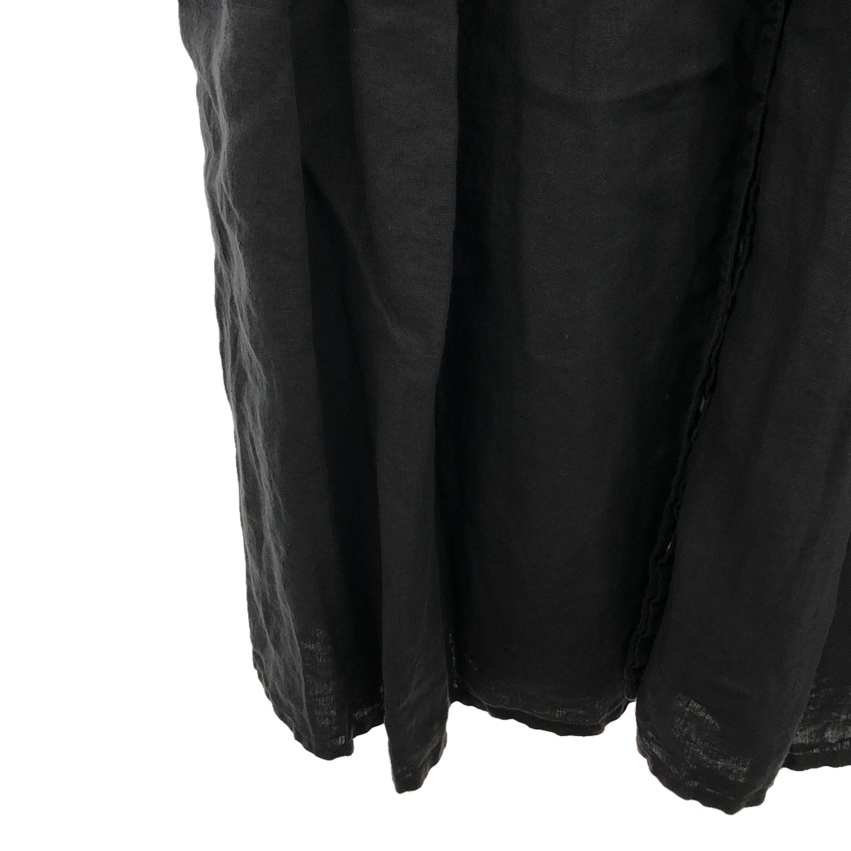 nest robe / ネストローブ | リネン タックギャザー シャツワンピース | F | ブラック | レディース