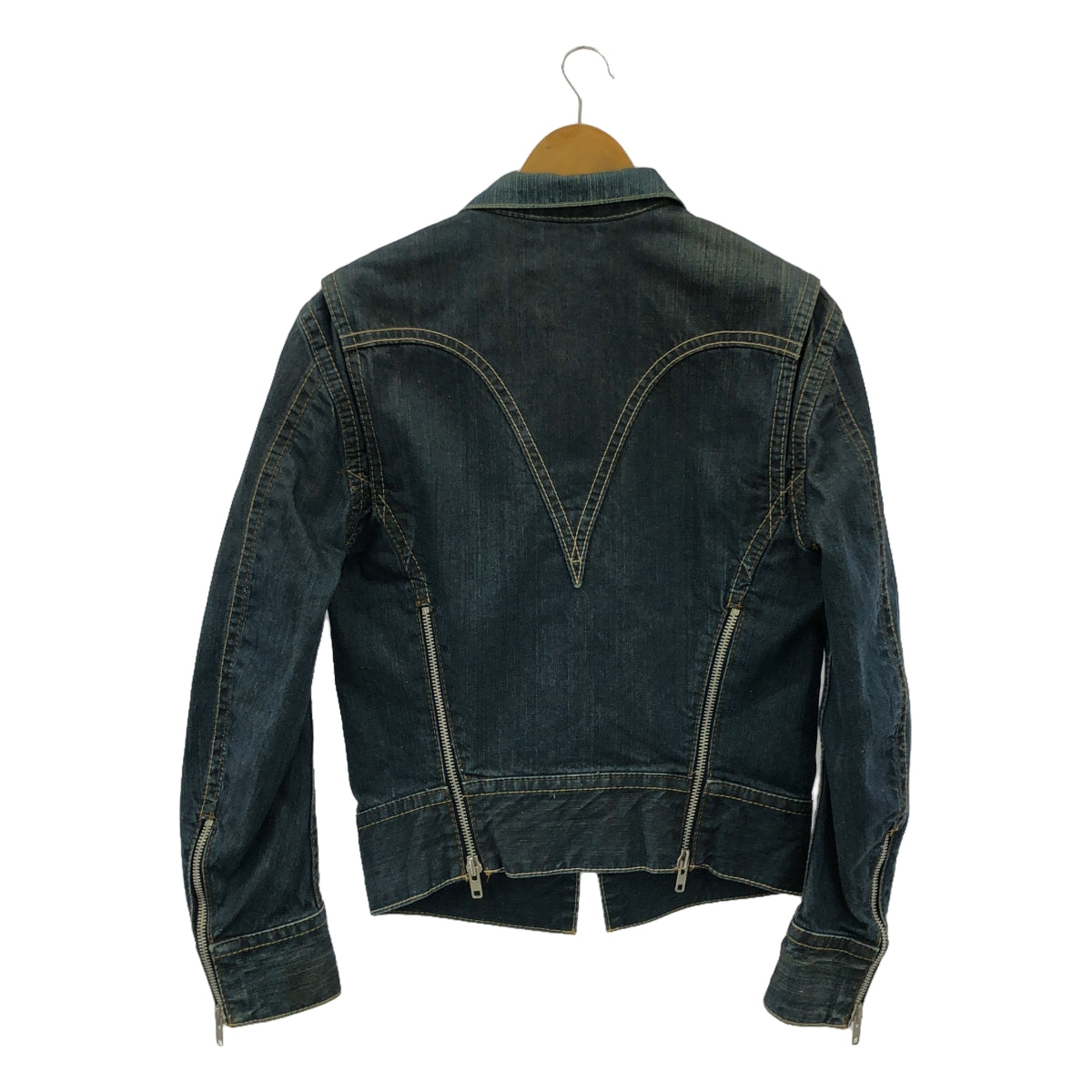 Levi's red / リーバイスレッド | TYPE4 クロアチア製 グリース加工 立体裁断 ジップ デニムジャケット | S | メンズ