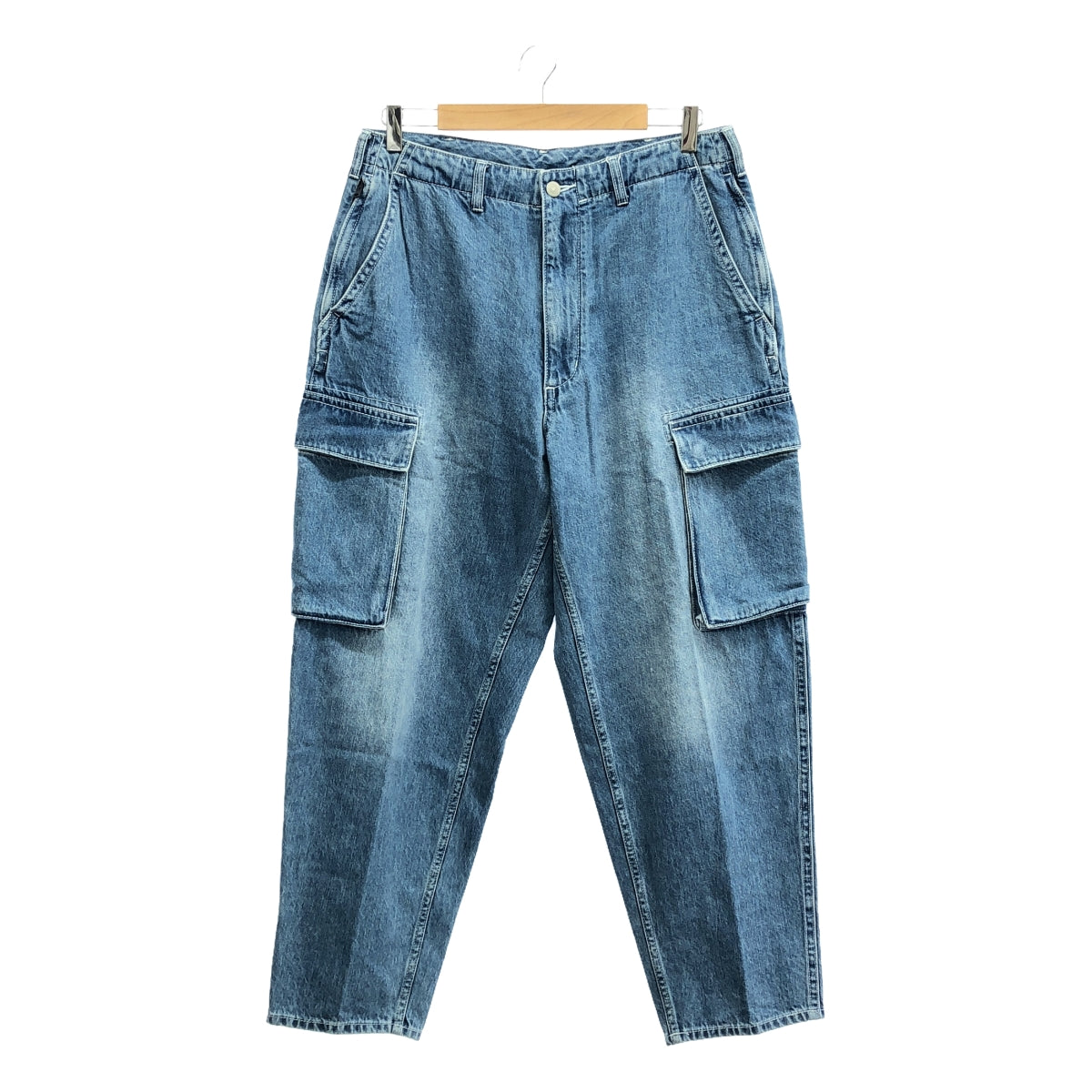 BROCHURE / 브로슈어 | DENIM 6PKT / 드로스트링 데님 카고 팬츠 | S | Indigo | 남성