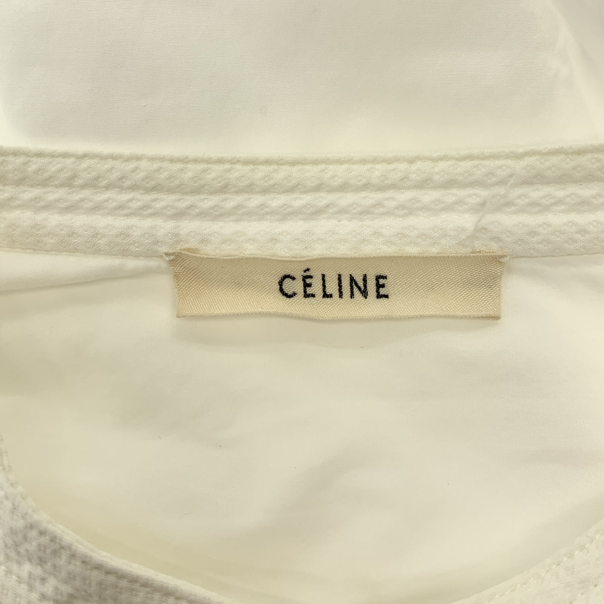 CELINE / セリーヌ | フィービー期 バンドカラー タキシードシャツ | 34 | ホワイト | レディース