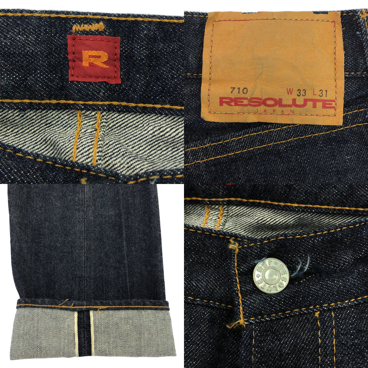 RESOLUTE | 710 / Selvedge dark blue denim pants | 33 | Men's