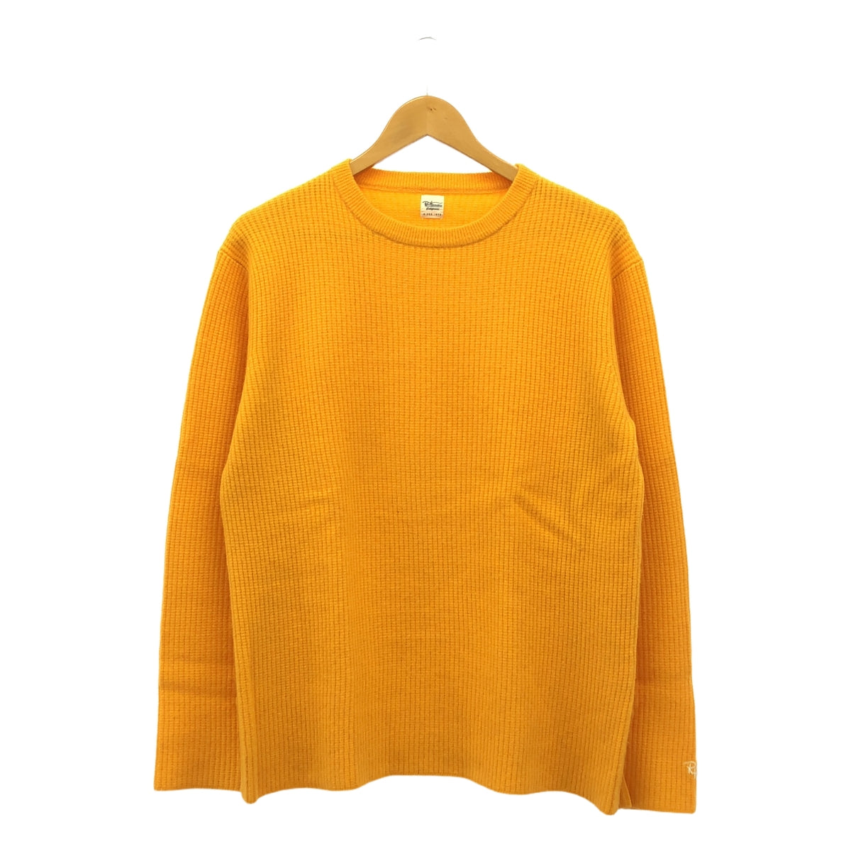 羅恩赫爾曼 |羊絨華夫格圓領針織衫 | L |橙色 |男士