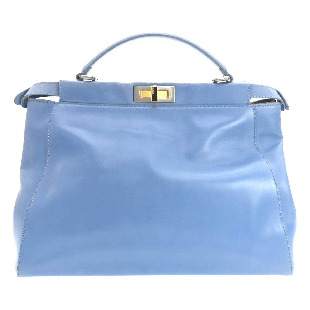 FENDI / 펜디 | 피카 부 대형 가죽 핸드백 | 블루 | 여성