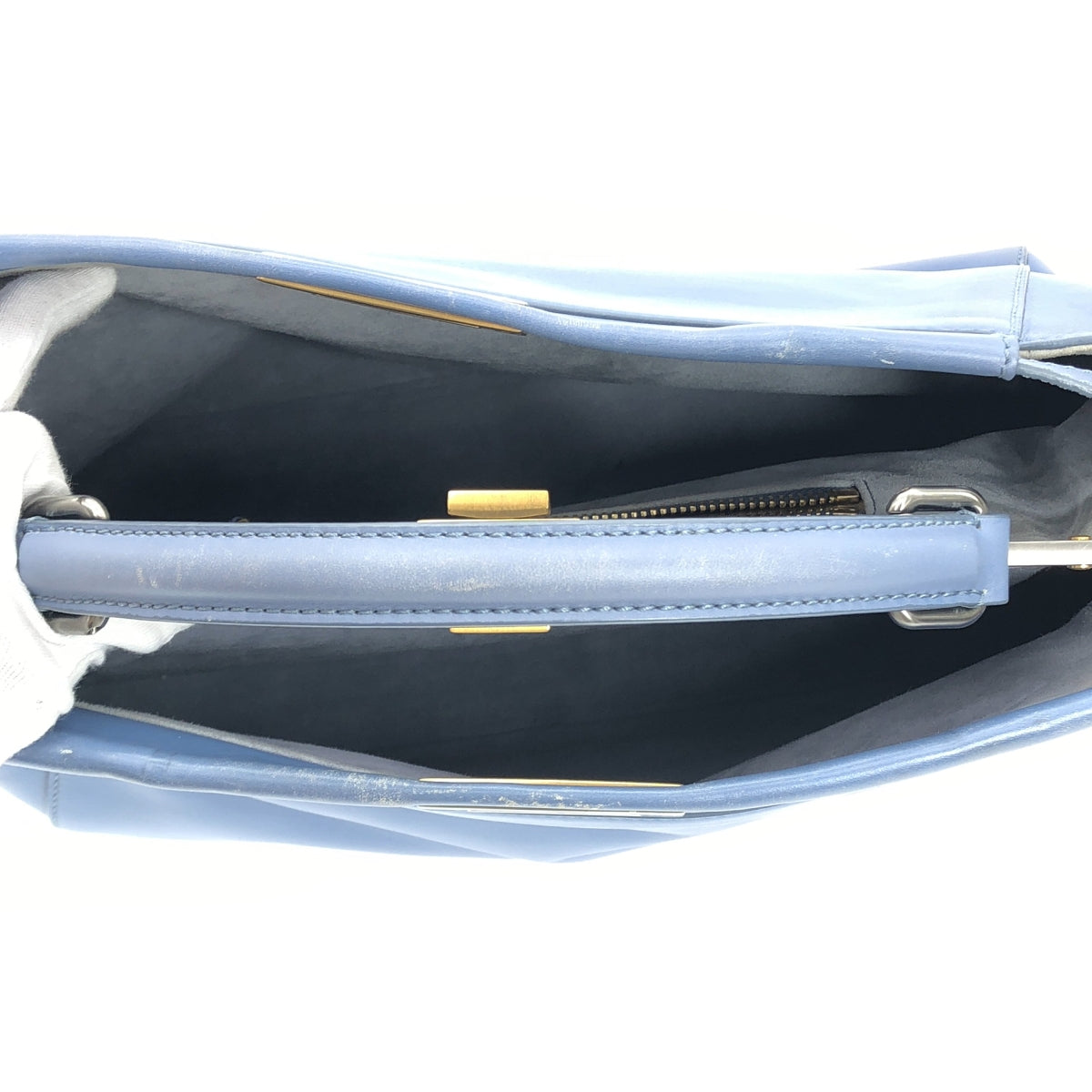 FENDI / 펜디 | 피카 부 대형 가죽 핸드백 | 블루 | 여성