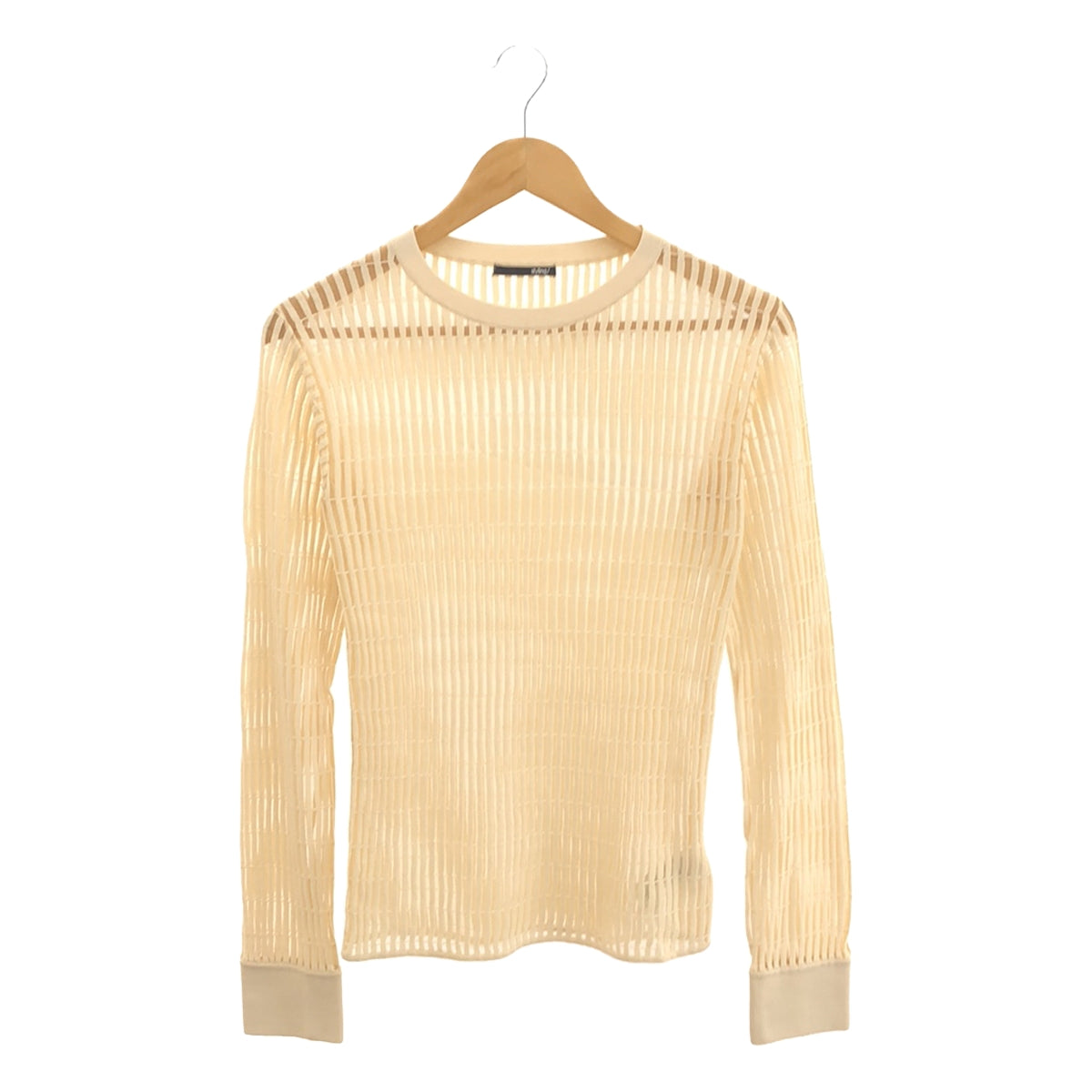 造型/ kei shirahata / 造型/ kei shirahata |條紋透明針織上衣 | F |米色 |女性的