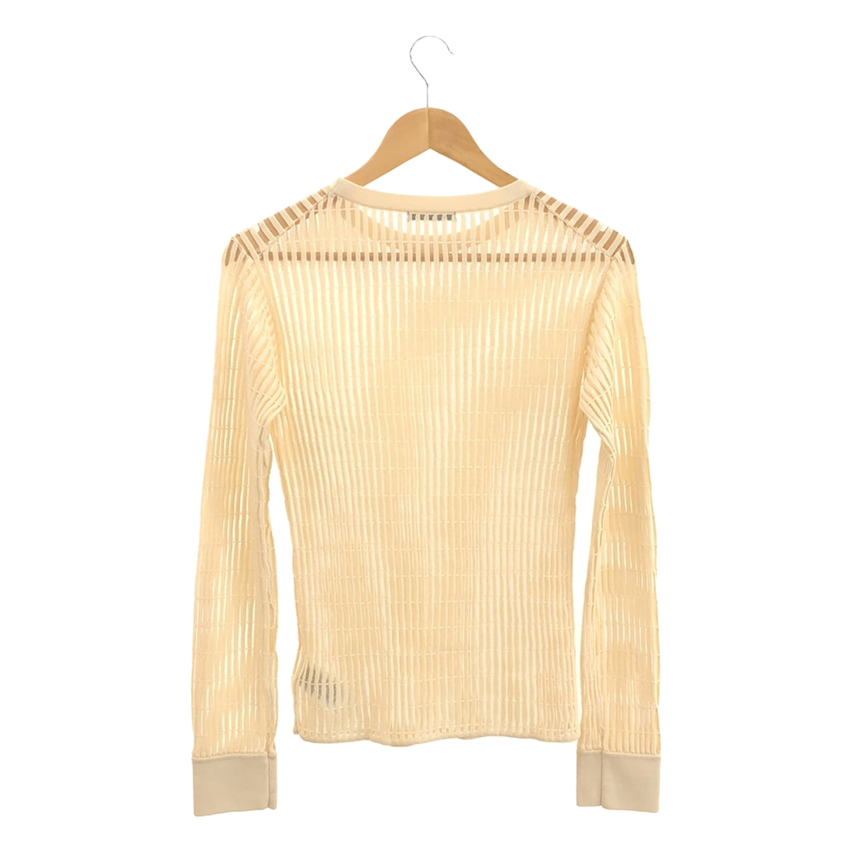 造型/ kei shirahata / 造型/ kei shirahata |條紋透明針織上衣 | F |米色 |女性的