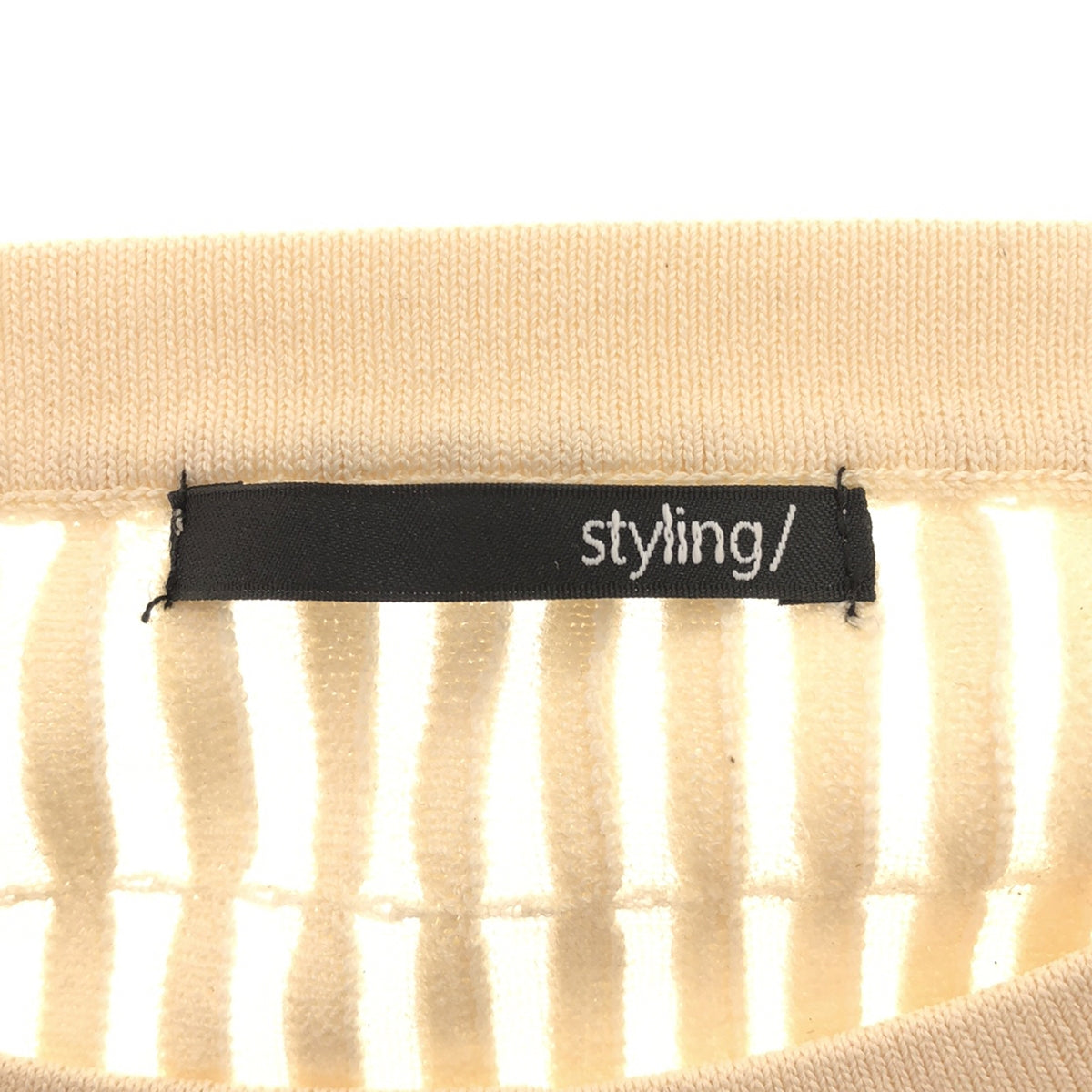 造型/ kei shirahata / 造型/ kei shirahata |條紋透明針織上衣 | F |米色 |女性的