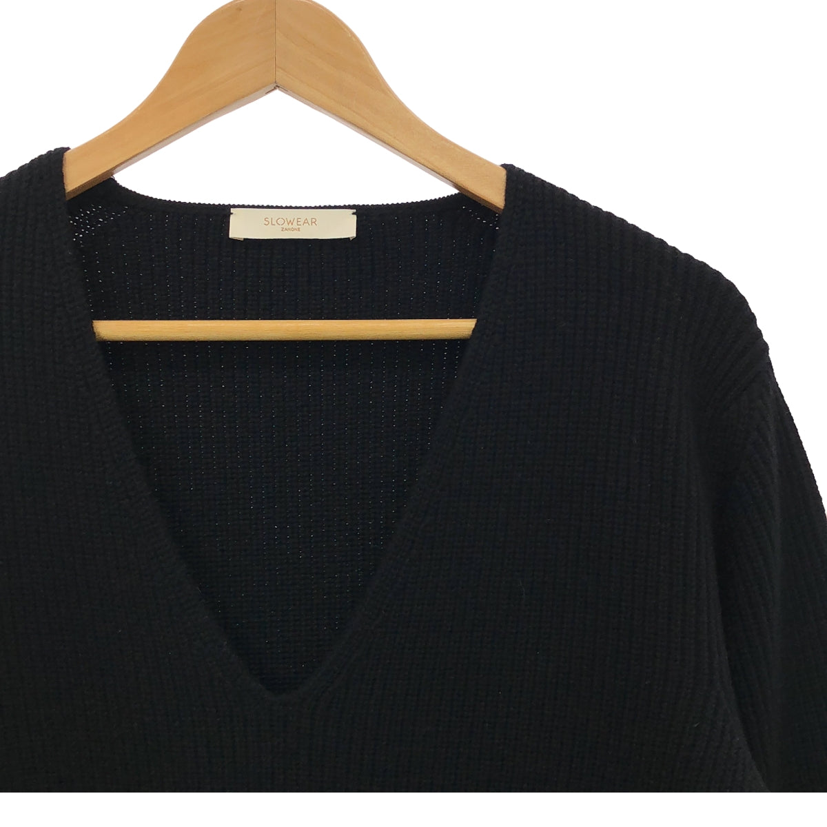 ZANONE / ザノーネ | SLOWEAR Vネックリブニット | S | ブラック | レディース