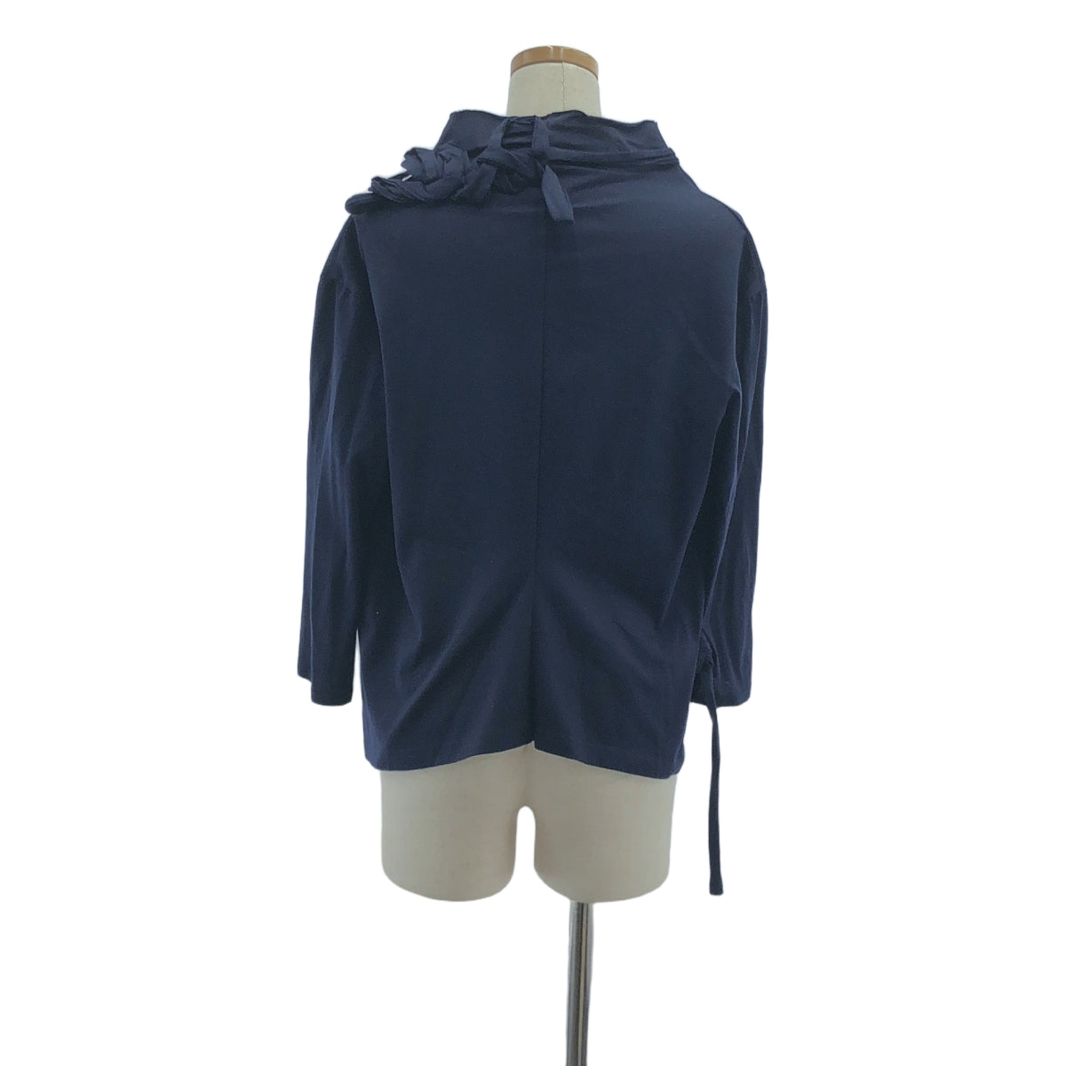 Yohji Yamamoto FEMME | 2003SS | Ribbon decorated buttonless collarless cardigan | 3 | Navy | Women's
