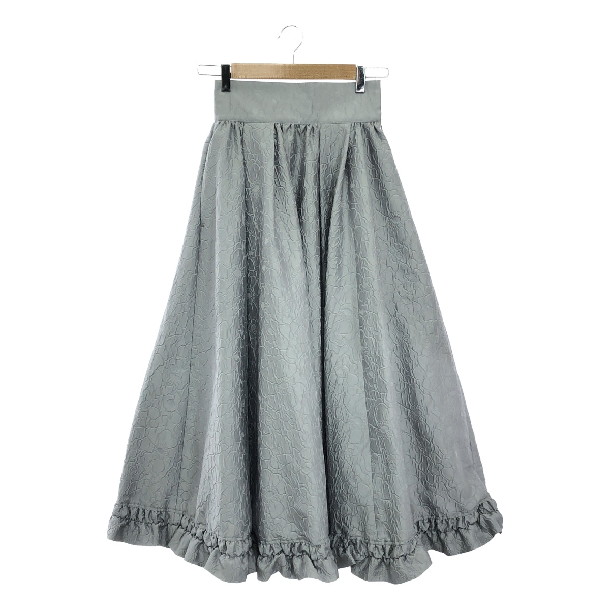 [Good Condition] SHE Tokyo | Flower Jacquard Side Zip Skirt / Fully Lined |  Size 34 | Grey | Women's