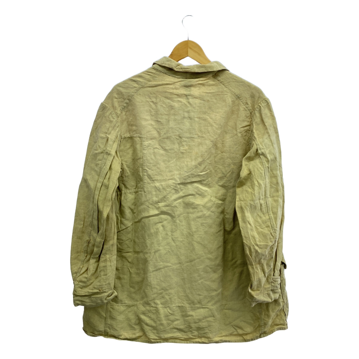 EURO VINTAGE | Estimated 50s-60s Vintage French Linen Hunting Jacket | Beige | Men's