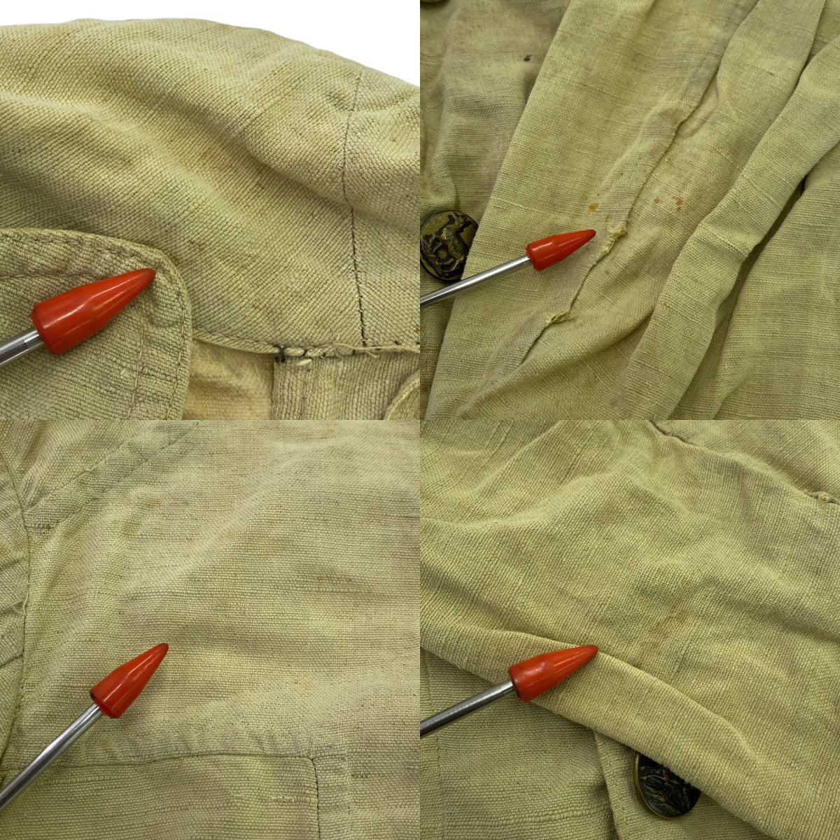 EURO VINTAGE | Estimated 50s-60s Vintage French Linen Hunting Jacket | Beige | Men's