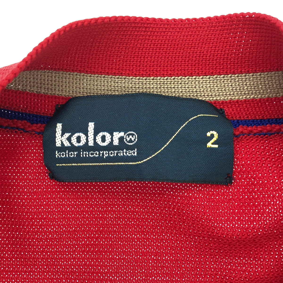 kolor / 컬러 | 폴리 에스테르 비대칭 니트 카디건 | 2 | 레드 | 여성