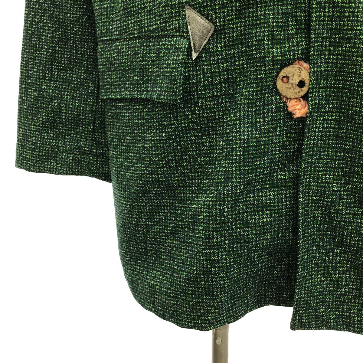 班級 / 班級 | 2022 秋冬 | CCCA17UNIB / 毛皮邊飾雙排扣大衣 | 2 |綠色/橙色|男士