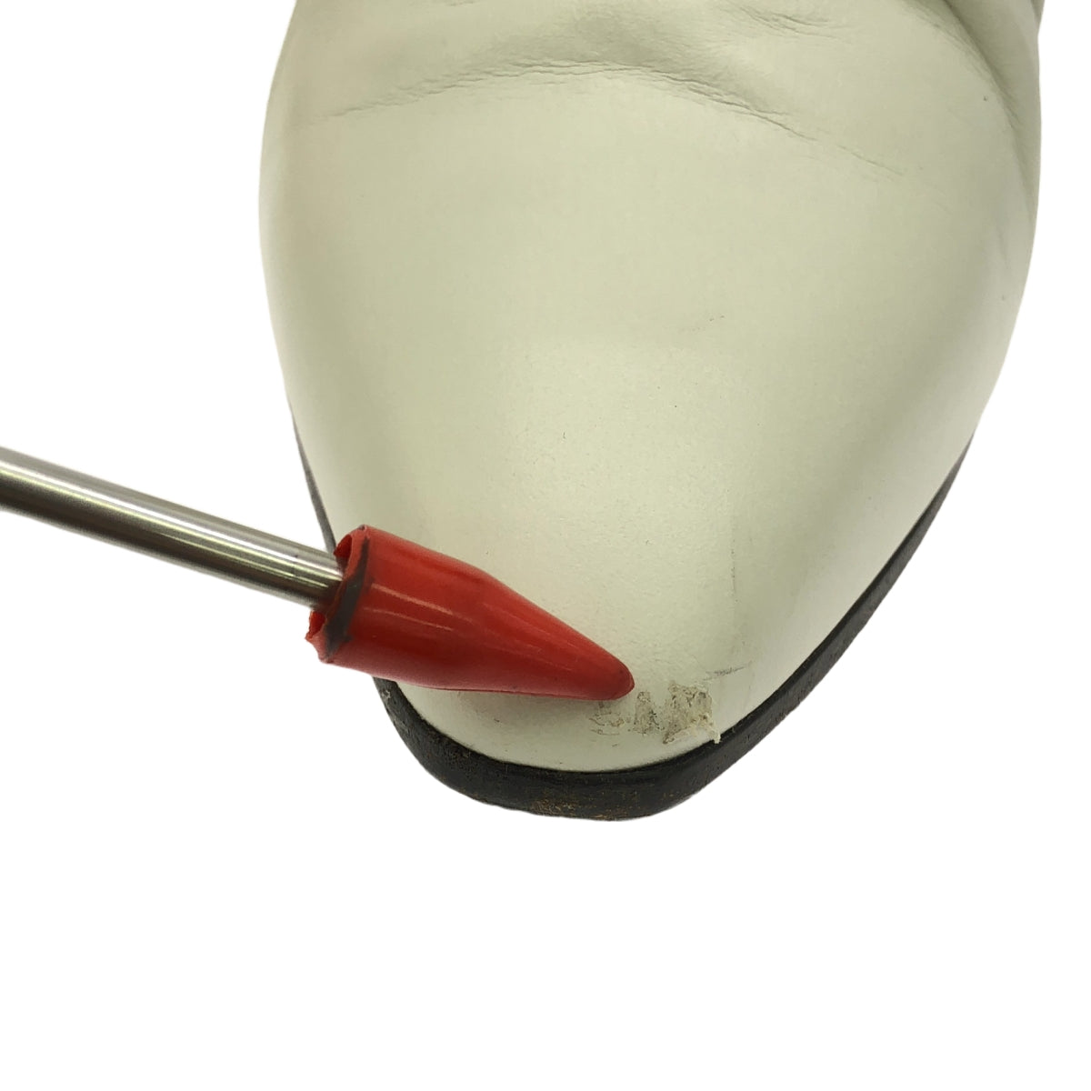 CELINE / 셀린느 | 피비기 사이드 고어 가죽 짧은 부츠 | 37 | 화이트/다크 브라운 | 여성