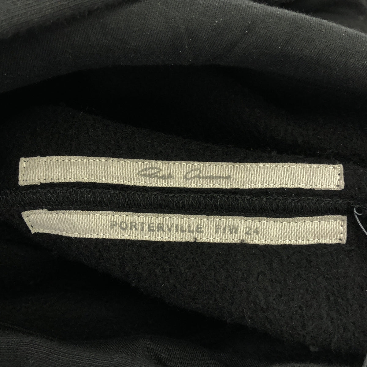 【新品】 Rick Owens / リックオウエンス | 2024AW | FELPA RICAMATA HOODIE / PORTERVILLE プルオーバーパーカー | XS | ブラック | メンズ