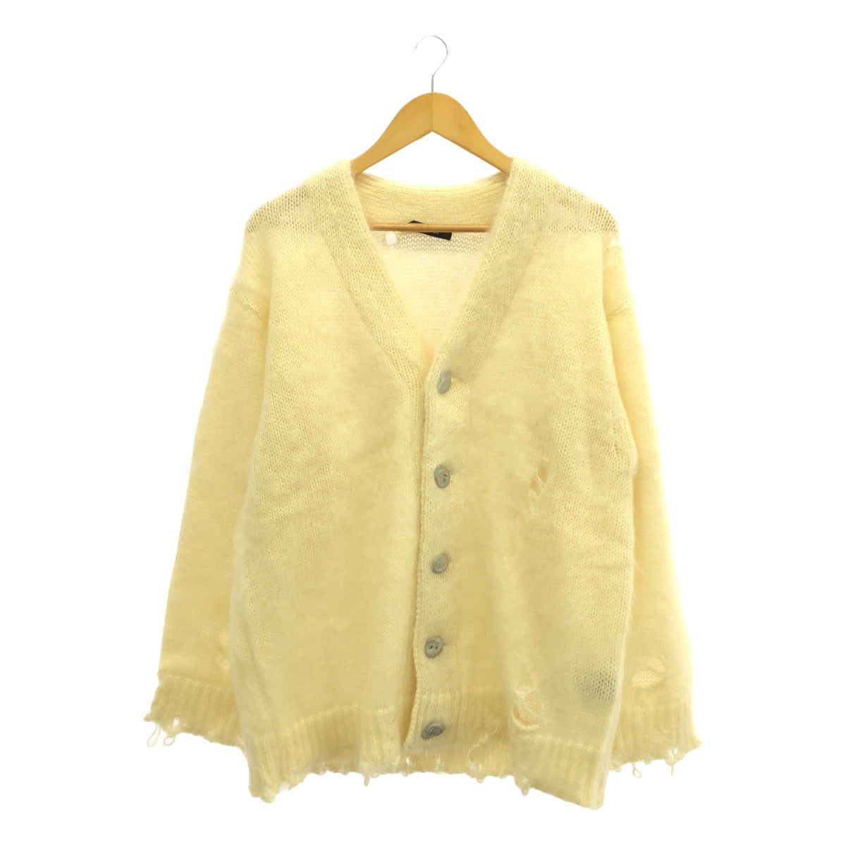 ALMOSTBLACK / Almost Black | ORIGINAL STENLESS BUTTON MOHAIR CARDIGAN | 1 | Beige | Men's