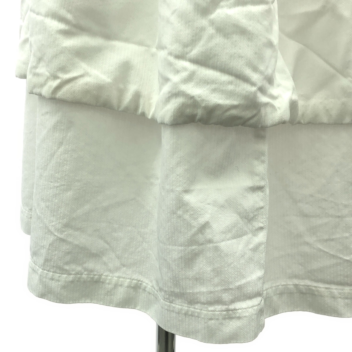 【美品】  COMME des GARCONS COMME des GARCONS / コムコム | 2019SS | ポリエステル エンブロイダリー レイヤード ドローストリング スカート | S | ホワイト | レディース