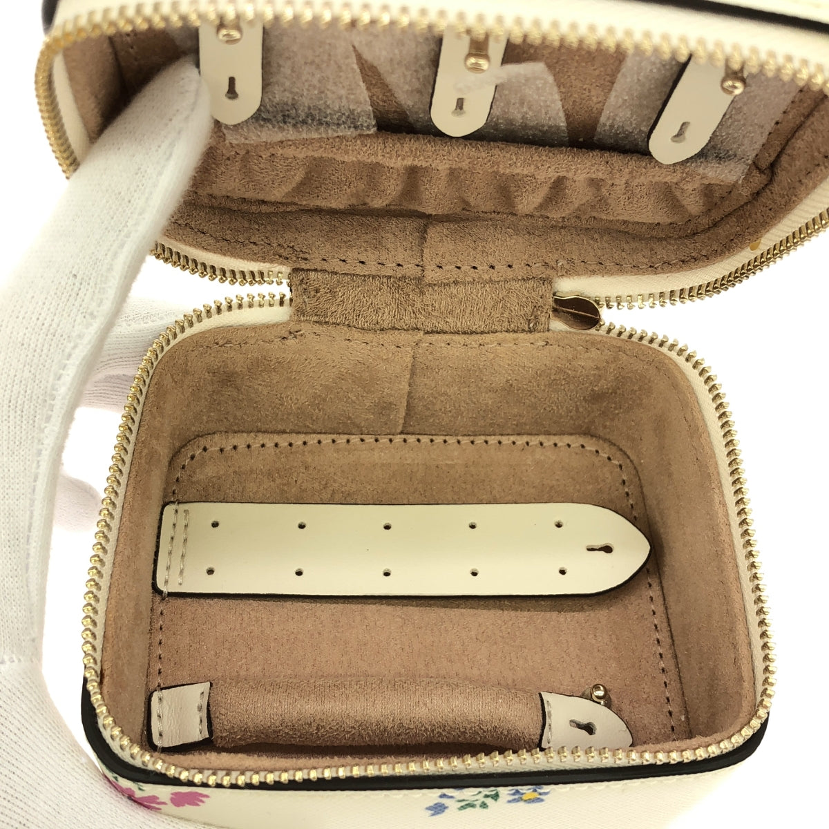 【新品】 KATE SPADE / ケイトスペード | ステイシー ガーデン ブーケ ディッツィー プリント ボックス ジュエリー ホルダー | クリームマルチ | レディース