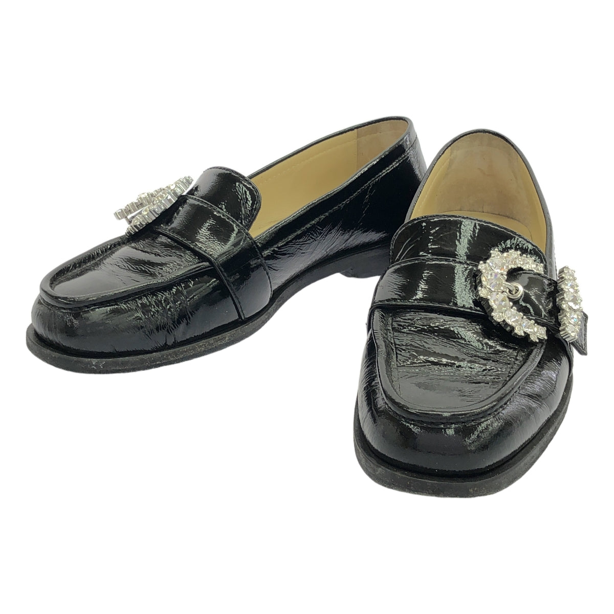 JIMMY CHOO / ジミーチュウ | CHERI LOAFER ビジューバックル ローファー | 36 1/2 | ブラック | レディース