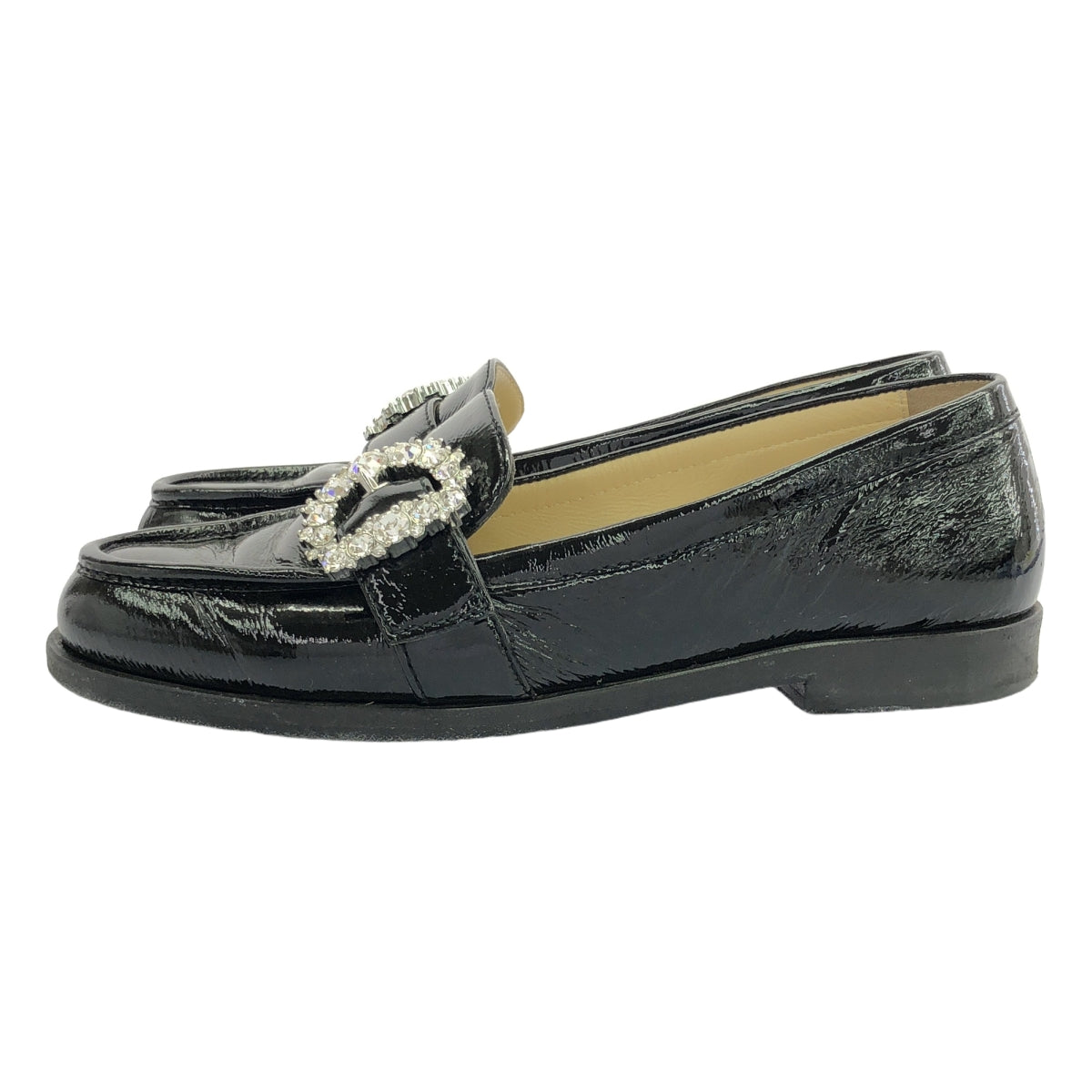 JIMMY CHOO / ジミーチュウ | CHERI LOAFER ビジューバックル ローファー | 36 1/2 | ブラック | レディース