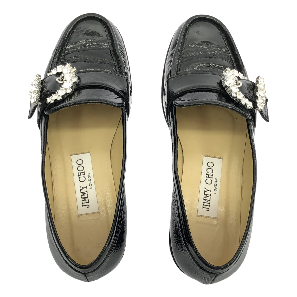 JIMMY CHOO / ジミーチュウ | CHERI LOAFER ビジューバックル ローファー | 36 1/2 | ブラック | レディース