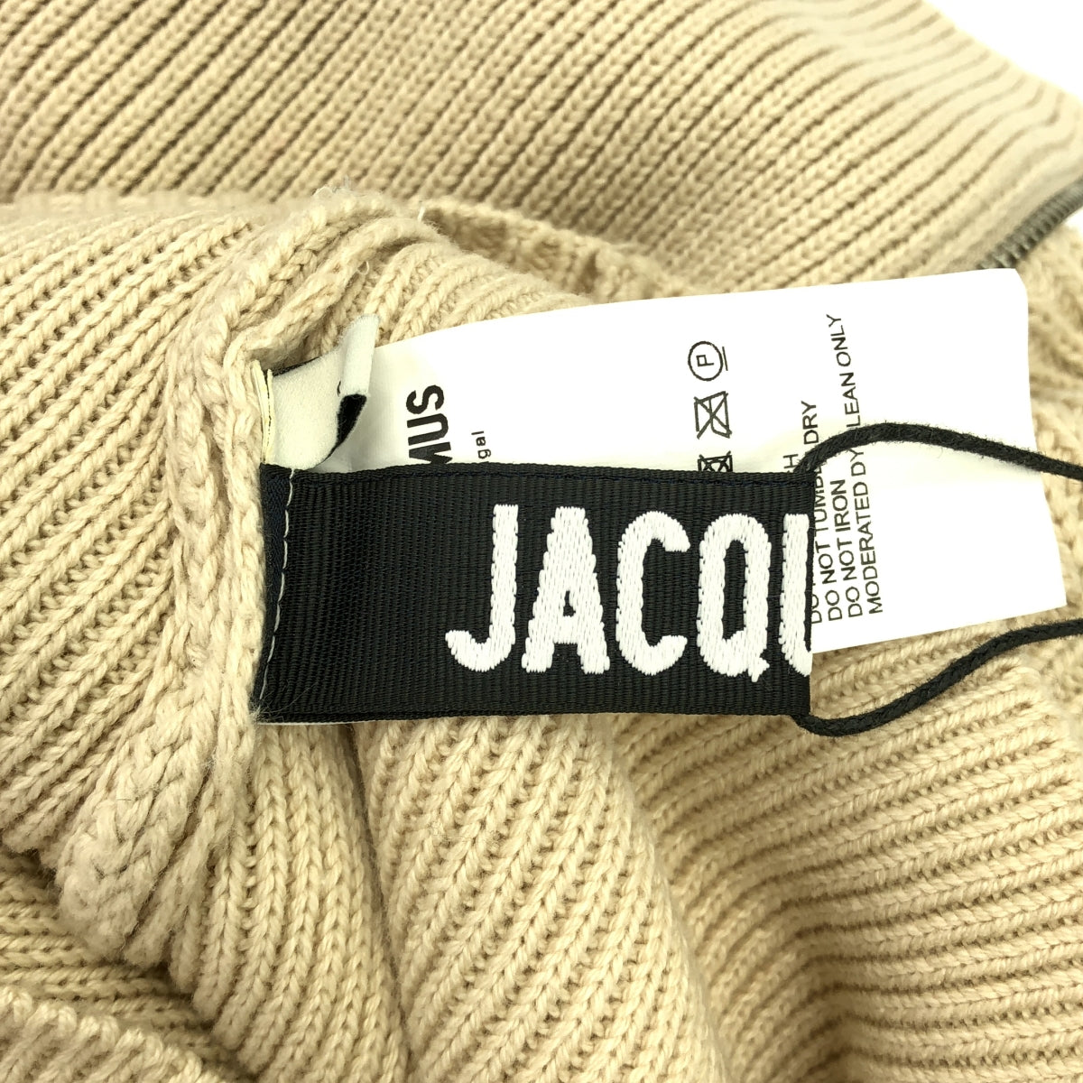 JACQUEMUS / ジャックムス | ハーフジップ クロップド ニット | S | ベージュ | レディース