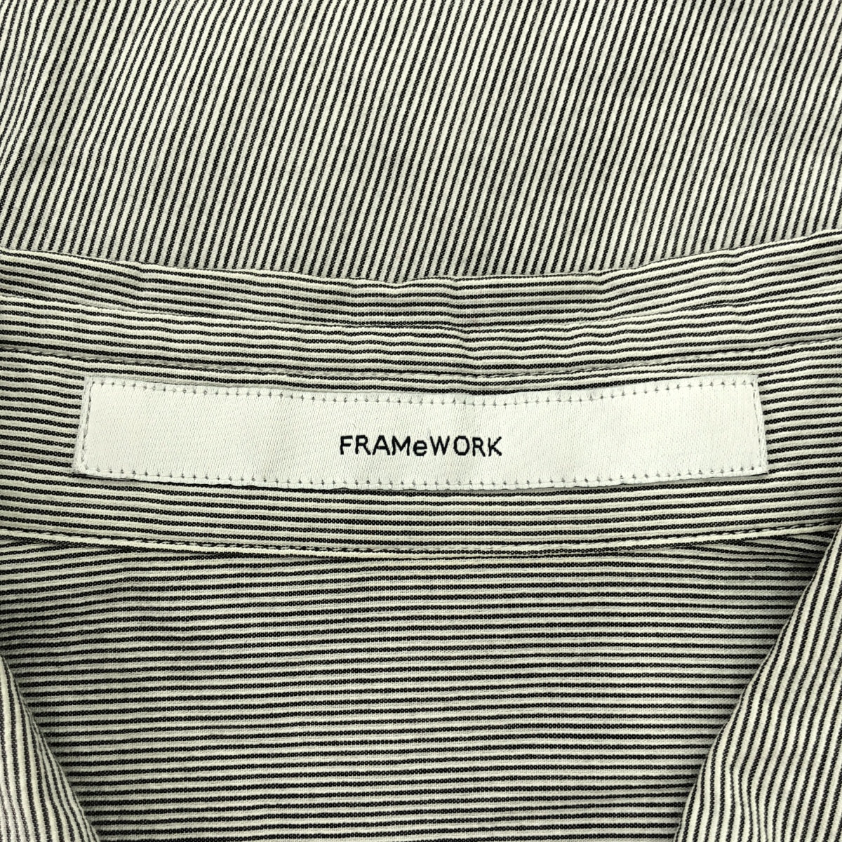 【美品】 Framework / フレームワーク | 2023SS | ストライプ ハーフスリーブポンチョシャツ | F | ブラック / ホワイト | レディース