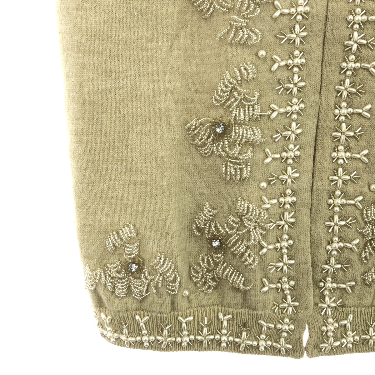 【新品】 dahl'ia / ダリア | KNIT BEADS VEST ビーズ エンブロイダリー ニットベスト | F | アイボリー | レディース