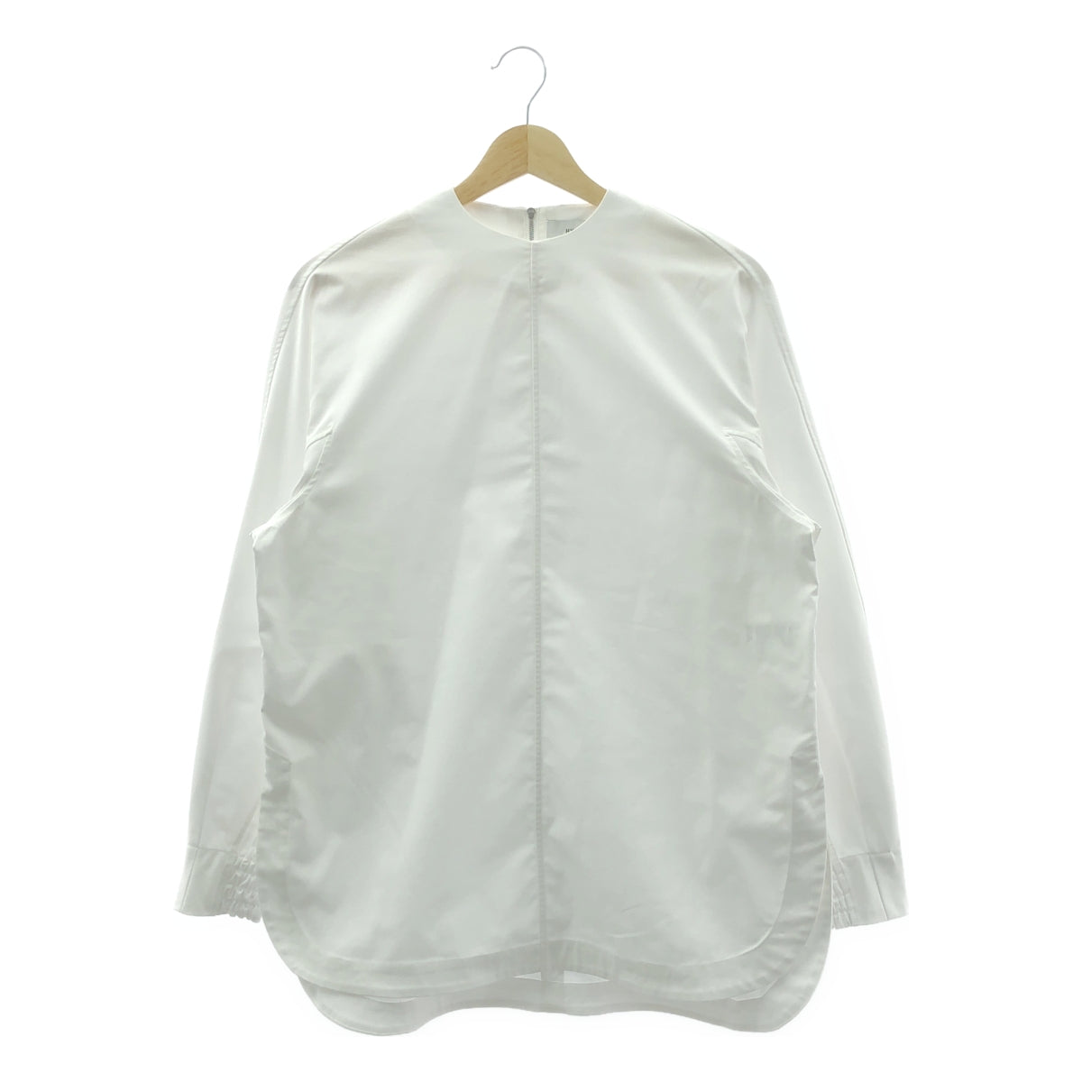 HYKE / 하이크 | 2023AW | TASLAN TWILL TOP / 백 Zip 슬릿 블라우스 | 1 | 여성