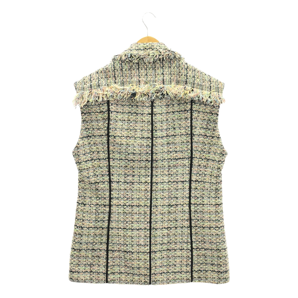 【美品】 BLAMINK / ブラミンク | RESORT ミックスツイード レギュラーカラー ベスト | 36 | マルチカラー | レディース