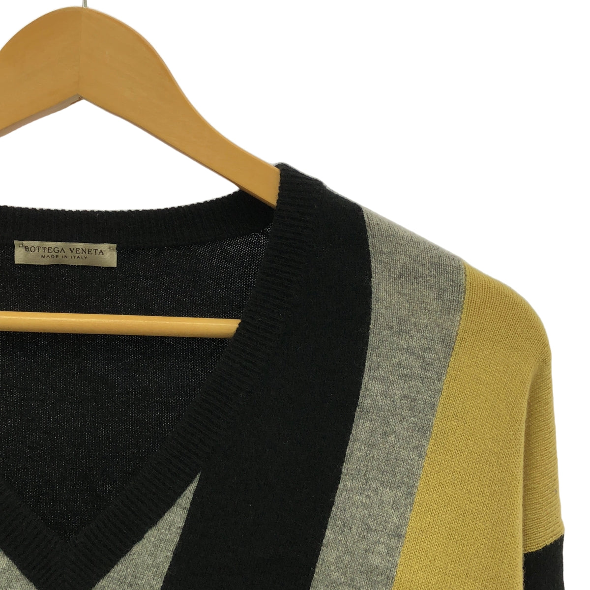 BOTTEGA VENETA | 2015AW | Tomas Mayer period / Wool geometric pattern V-neck knit | 46 | Men's