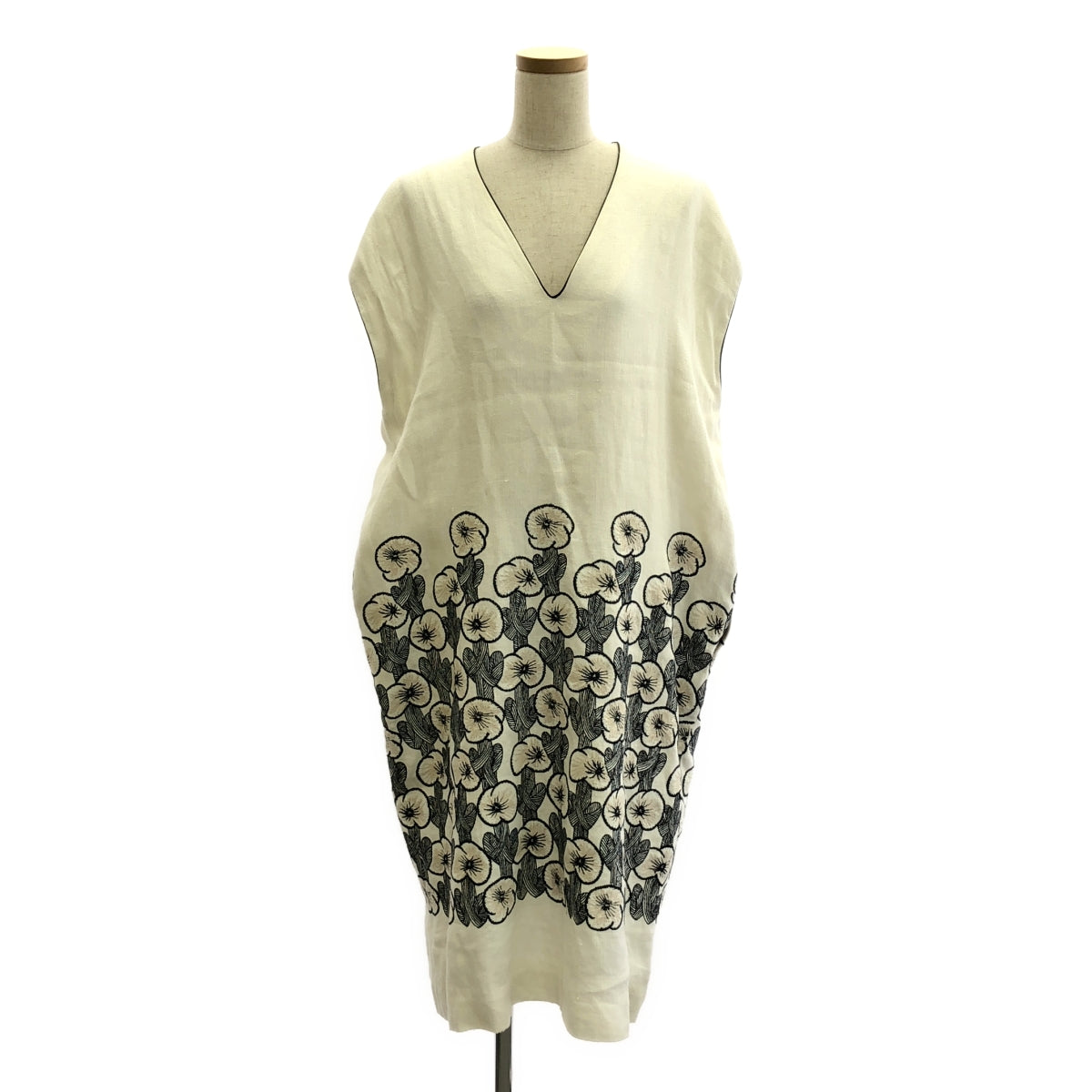 mina perhonen | 2021SS | hanakaze sleeveless linen dress | 36 | Women's