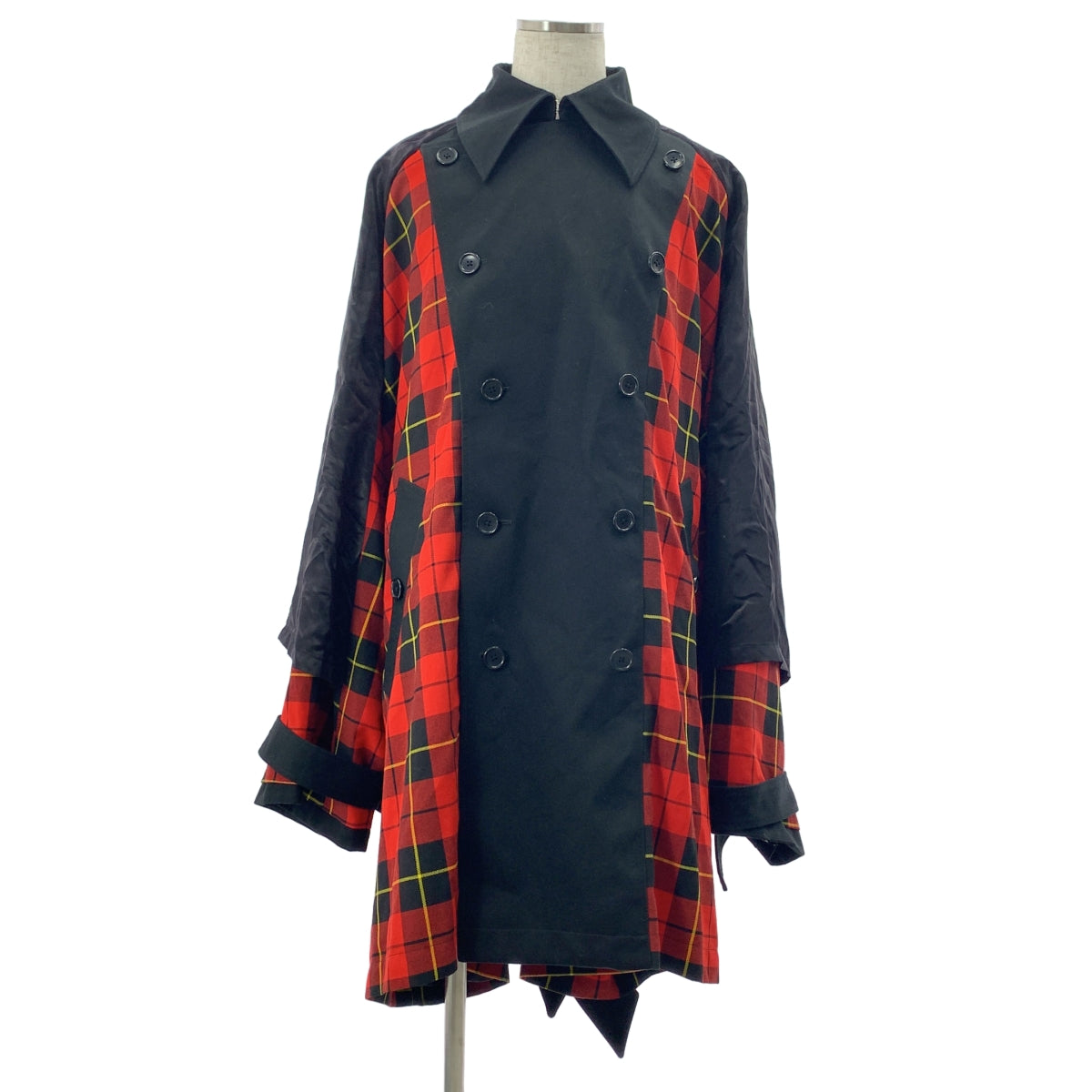 KIDILL / 키딜 | Wide Trench Coat 타탄 체크 전환 트렌치 코트 | F | 남성