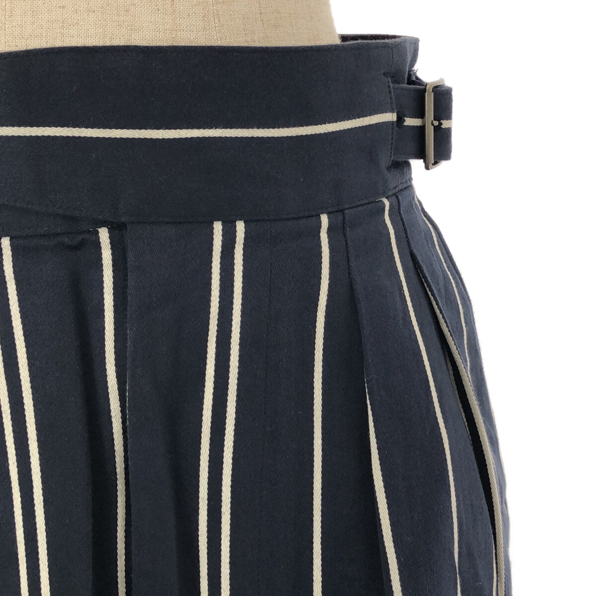Phlannel | UK Stripe Gurkha Skirt | 1 | Navy/White | Women's