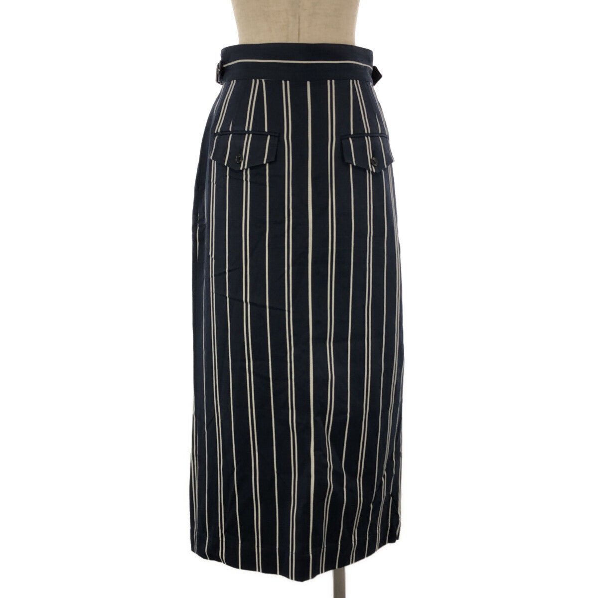 Phlannel | UK Stripe Gurkha Skirt | 1 | Navy/White | Women's
