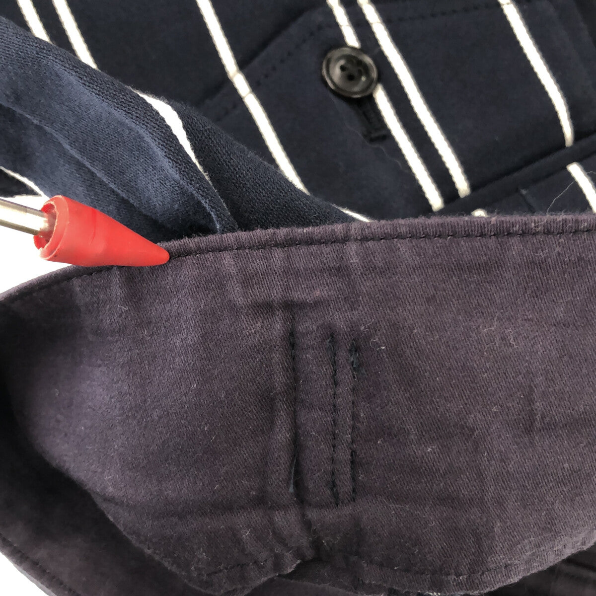 Phlannel | UK Stripe Gurkha Skirt | 1 | Navy/White | Women's
