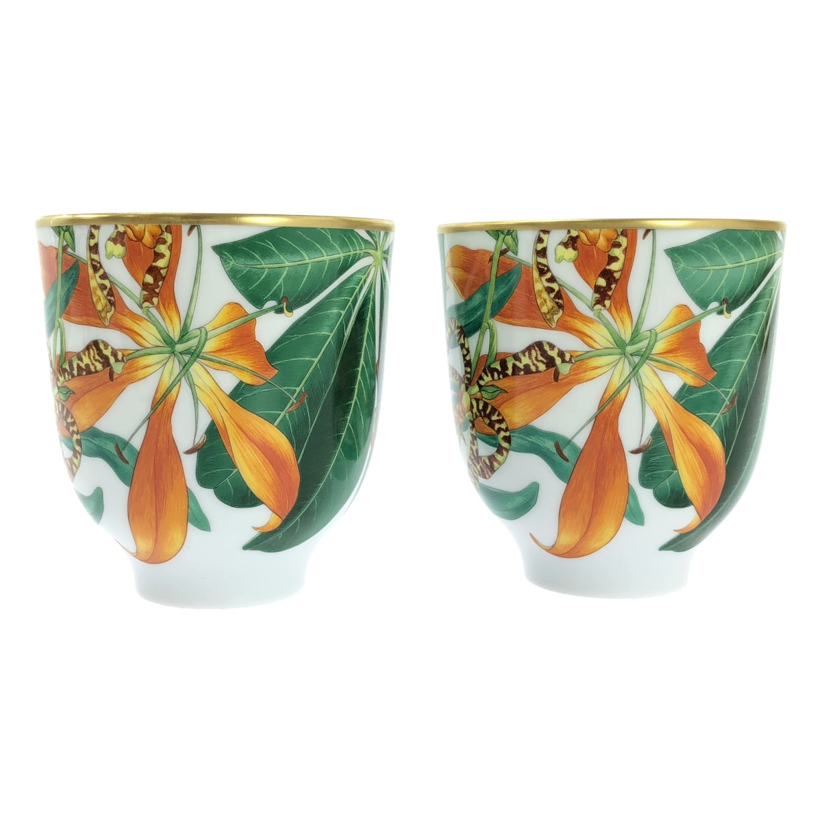 【신품】 HERMES / 헤르메스 | 파시폴리아 머그컵 2 개 세트 | 멀티 컬러