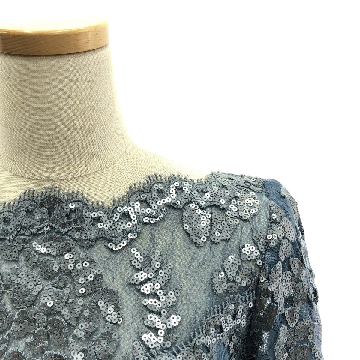 TADASHI SHOJI / タダシショージ | パイエット 刺しゅう チュール 3/4 スリーブ ドレス | 0 | レディース