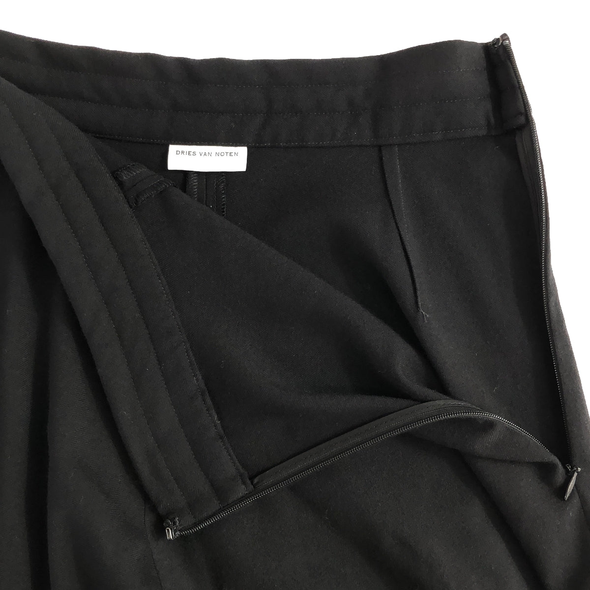 【美品】 DRIES VAN NOTEN / ドリスヴァンノッテン | Simiana Tris Skirt / サイドジップ ロングスカート | 34 | ブラック | レディース