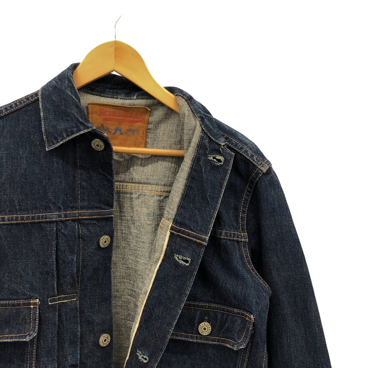 WAREHOUSE / 웨어하우스 | BEAMS PLUS별주 BLUE & GRAY TYPE-2nd 타입 데님 재킷 | 44 | 남성