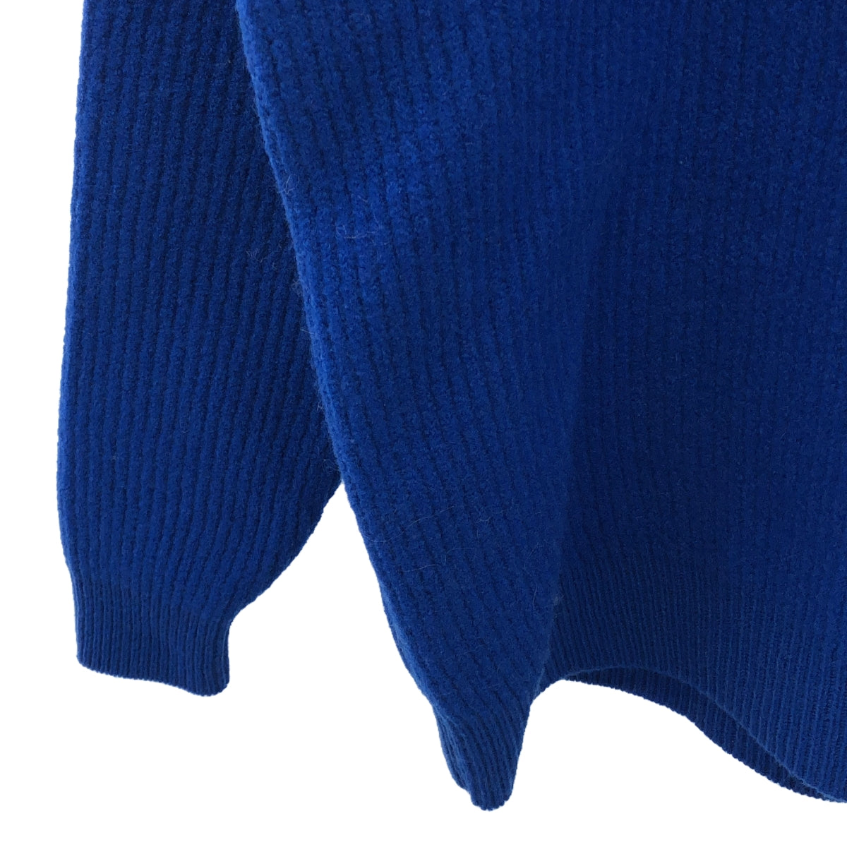 【新品】 AURALEE / オーラリー | MILLED FRENCH MERINO RIB KNIT ZIP P/O リブニット | 1 | ブルー | レディース