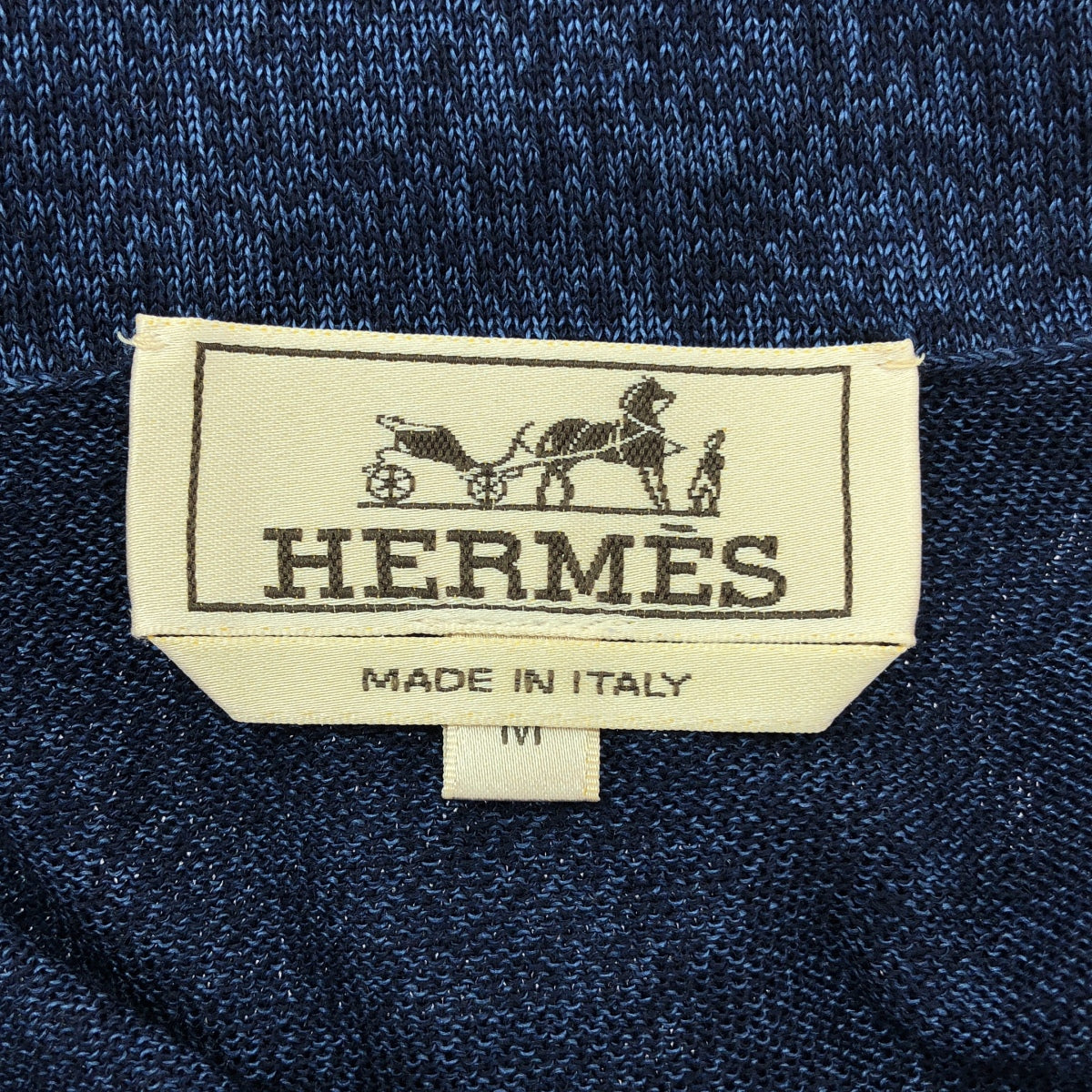 【미품】 HERMES / 헤르메스 | 실크 울 터틀넥 니트 풀오버 | M | 블루 시스템 | 남성
