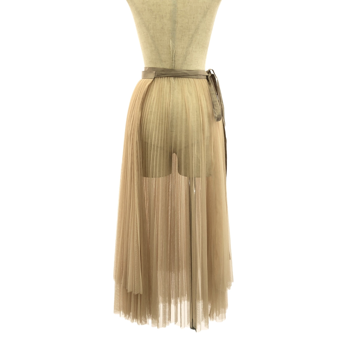 Chika Kisada / チカキサダ | チュール ギャザー ラップ 巻きスカート | ベージュ | レディース