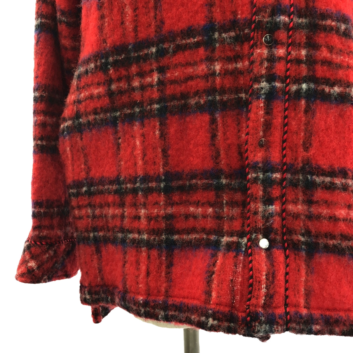 TANAKA / タナカ | WESTERNER OVERSHIRT RED SHAGGY PLAID / シャギーウエスタンシャツ ジャケット | M | レッド | メンズ